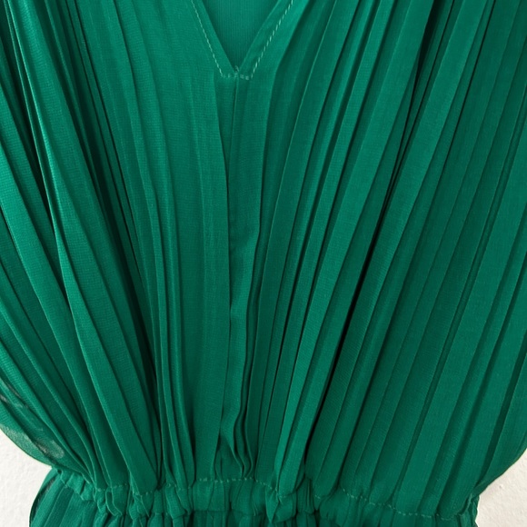 Mango emerald green pleated mini dress - Picture 4 of 8